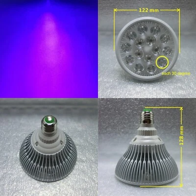 30W / 15W UV 395nm~400nm Purple LED Lamp Spot Light Bulb PAR38 Aquarium Curing - Image 1 of 3