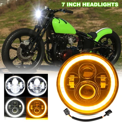 7" Motorcycle LED Hi/Lo Headlights Black For Kawasaki 1000 LTD 1977-1982 - Image 1 of 4