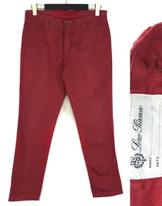 Men's Loro Piana Red Chino Pants Cotton Linen Trousers Italy Size 48 - Picture 1 of 17