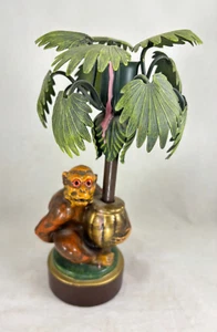 Petite Choses - 8" Monkey Carrying Potted Palm Tree Candlestick Candle Holder - Picture 1 of 8