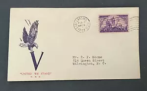 1944 GRANDY WWII PATRIOTIC WAR CACHET UNLISTED ?? EAST LANSING MI MACHINE CANCEL - Picture 1 of 2