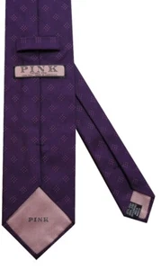 THOMAS PINK Mens Purple Pink Geometric Pattern Design Silk Necktie Tie > RRP £70 - Picture 1 of 3