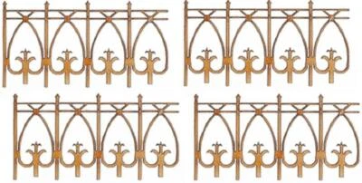 Dolls House Victorian Wooden Fence Rail Set of 4 1:24 Half Inch Garden Accessory - Image 1 of 4