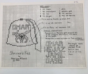 Shriner's Fez Hat Cross Stitch Pattern Vintage 1978 OMAR - Alma Lyne Designs - Picture 1 of 3