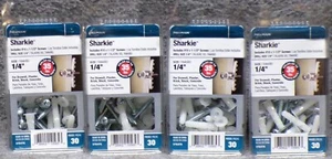 Lot of 4 Hillman 1/4" Sharkie Wall Anchor 30 Pieces Each 376478...............H6 - Picture 1 of 3