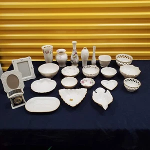 Lenox Lot of 23 Vintage Lenox Vases Candy Dishes Photo Frames and more - Picture 1 of 14