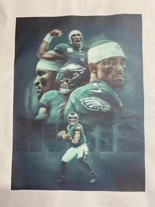 1 Jalen Hurts Philadelphia Eagles Helmet Quilt Block “Sew Football Material - Picture 1 of 2