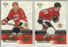 2002-03 PACIFIC PS TITANIUM JEFF O'NEILL PATCH 173/250 Game Used #10 Hurricanes