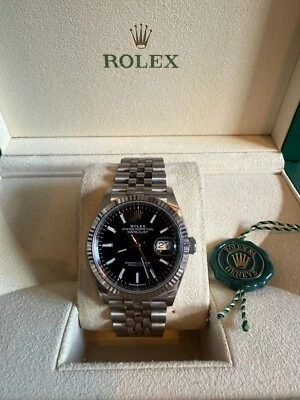 Rolex Datejust 36 mm 126234 esfera negra Jubileo oro blanco bisel conjunto completo Foto 1 de 4