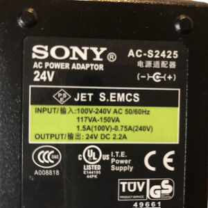 Sony AC-S2425 AC Adapter 24V 2.2A  Charger Power Supply (Sml1)