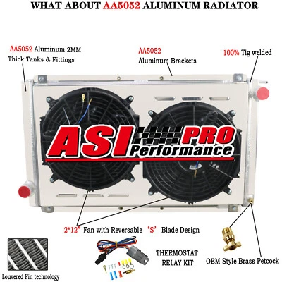 3 Row Radiator w/ Fan For 1992-2000  Subaru Impreza WRX STI RS GC8 MT 1998 - Image 1 of 4