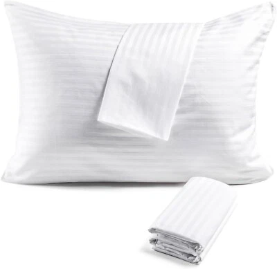 600TC 100% Cotton Pillow Protector Zippered Pillow Oeko-TEX Certified 2-6 Pack - Image 1 of 4