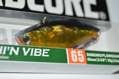 Duel Hardcore Flashi'n Bass Vibe 2 5/8" 3/4oz Golden Shiner R1368-hgsn Foto 1 de 4