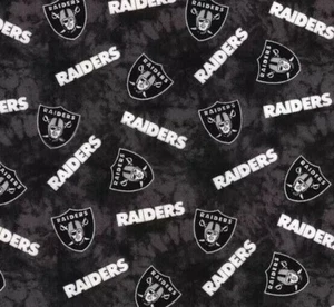 NFL Las Vegas Oakland Raiders Tie Dye FLANNEL Fabric by the 1/4,1/2,Yard 42"W - Picture 1 of 4