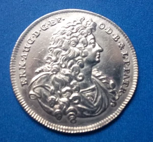 RARE 1679 BRUNSWICK-CALENBERG-HANNOVER SILVER MEDAL! ERNST AUGUST, PRANCING COLT - Picture 1 of 6