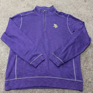 Tommy Bahama Minnesota Vikings 1/4 Zip Pullover Sweatshirt Herren L bestickt - Bild 1 von 10