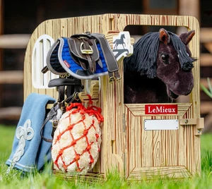 LeMieux Toy Pony Wooden Stable Set Slottable Flat Pack Racks Hooks Hanging Rail - Picture 1 of 8