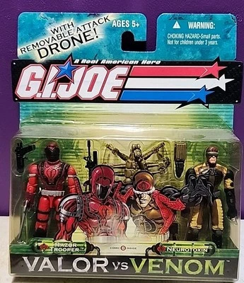 Figuras de neurotoxina Gi Joe Valor Vs Venom Razor Trooper sin usar, en caja nuevas 2003 nuevas en paquete Foto 1 de 2