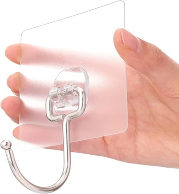 10-Pack All-Purpose Large Adhesive Hooks for Hanging, Heavy Duty Hold 37 Lb(Max) - image 1 of 4