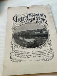 Vintage Green Mountain Calendar 1898 Souvenir - Picture 1 of 2