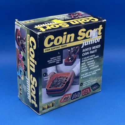 Conjunto de bandejas de classificação de moedas vintage júnior velocidade balcão de troca na caixa - Imagem 1 de 4