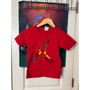 Nike Air Jordan T-Shirt Colorful Logo Graphic Tee Red Kids Size NA - Picture 1 of 10