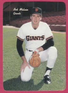 1986 Mothers Cookies # 12 Bob Melvin -- San Francisco Giants 