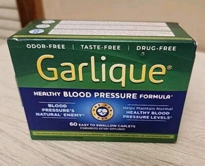 Garlique Healthy Blood Pressure Formula Odor-Free 60 Caplets Ex 2/27 - Picture 1 of 3