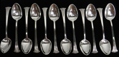 TUTTLE ИЗ ЧИСТОГО СЕРЕБРА (12) ONSLOW (ЭПОХА ГАРРИ ТРУМЭНА) 5 3/4» ЧАЙНЫЕ ЛОЖКИ - Изображение 1 из 4