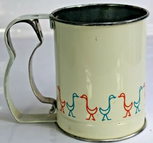 Vintage Mehlsieb Androck Made USA Enten Gänse Kitsch blau rot Küche - Bild 1 von 11