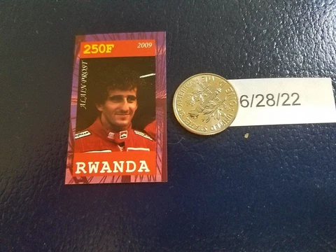Alain Prost Nascar Driver 2009 RWANDA NON Perforated Stamp Cover