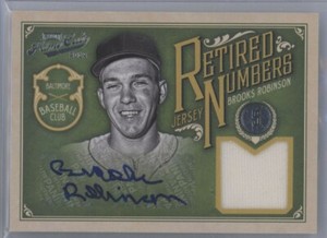 BROOKS ROBINSON 2012 PLAYOFF PRIME CUTS RETIRED NUMBERS AUTO JERSEY #/25