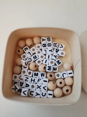 Alphabet Beads Square Acrylic B (50+) Beads Jewelry Making Beads - Image 1 of 3