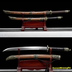 Zwei Phönix Dao chinesische Kung Fu Kampf Breitschwert Schwert Manganstahl Säbel - Bild 1 von 11