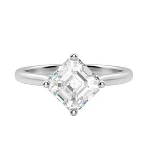 14K 2 carat lab grown lab created engagement Ring White Gold wedding anniversary - Picture 1 of 6
