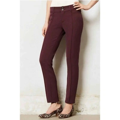 Anthropologie Cartonnier Charlie Pants Size 8 Pintucked Ponte Ankle Trousers - Image 1 of 4
