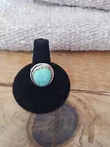 Navajo Handcrafted Sterling Silver and Turquoise Ring; size 5 1/2; RG5-5 - Picture 1 of 2