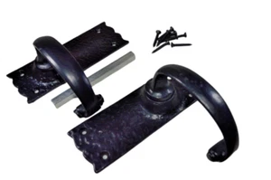 Black Antique Door Handles Lever Latch Cast Iron Traditional Internal 125mm - Picture 1 of 7