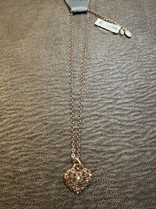 Pilgrim Jewellery Swarovski Crystal Beige Heart Copper Necklace - Picture 1 of 2