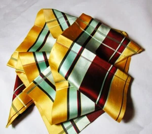 Vintage Satin Multicolor Border Fabric Material 7 inch x 1-1/2 yards NEW  - Picture 1 of 5