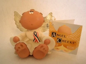 ANGEL CHEEKS~GUARDIAN ANGEL~#21802~ANGEL WITH RIBBON~PATRIOTIC~TAG~2001 - Picture 1 of 5
