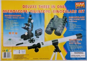 KidsMate, Microscope, Telescope & Binoculars Set, New Old Stock, NEW in Box - Picture 1 of 8