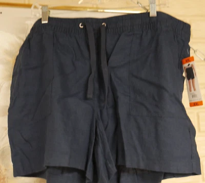 NUEVO CON ETIQUETAS NAUTICA MUJER MEZCLA LINO PULLON CORDÓN SHORTS TALLA XXL Foto 1 de 4
