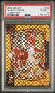 2022 Select James Conner Gold Prizm 6/10 1/1 Jersey # GEM MT PSA 10 POP 2 NFL SP - Picture 1 of 4