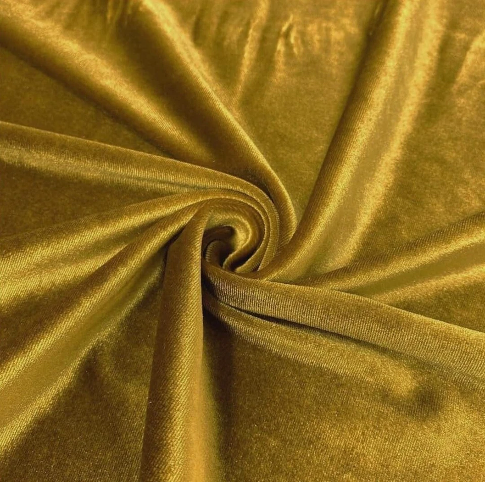 Gold Tunic Fabric Velvet Dressmaking Crafted Material Sewing 4Y Fabric 58" Kurti - Image 1 of 1
