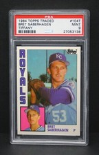 Bret Saberhagen 1984 Topps Traded Tiffany #104T RC Rookie Card PSA 9 MINT