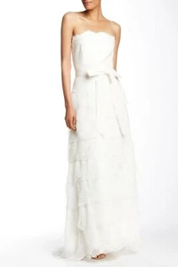 Tadashi Shoji 7E198L trägerloses Spitzenmieder überbacken Brautkleid Größe 6 (1108 $) - Bild 1 von 2