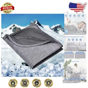 Summer Cooling Blanket 108"x90" - Breathable Soft Dual-Sided for Restful Sleep - Picture 1 of 9