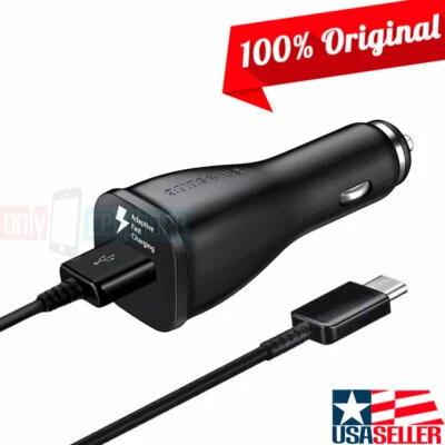 Origina Samsung Fast Car Charger USB-C Data Cable for Galaxy A11/A12/A13/A14/A15 - Image 1 of 4