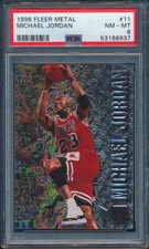 1996 Fleer Metal Basketball Michael Jordan #11 PSA 8 BULLS NM-MT HOF